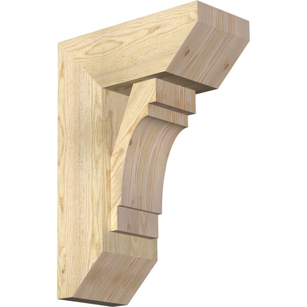 Ekena Millwork Merced Slat Rough Sawn Bracket w/ Offset Brace, Douglas Fir, 8"W x 18"D x 26"H BKT0806X18X26MRC06RDF - main